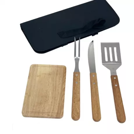 Set de asado 4 piezas tabla mini